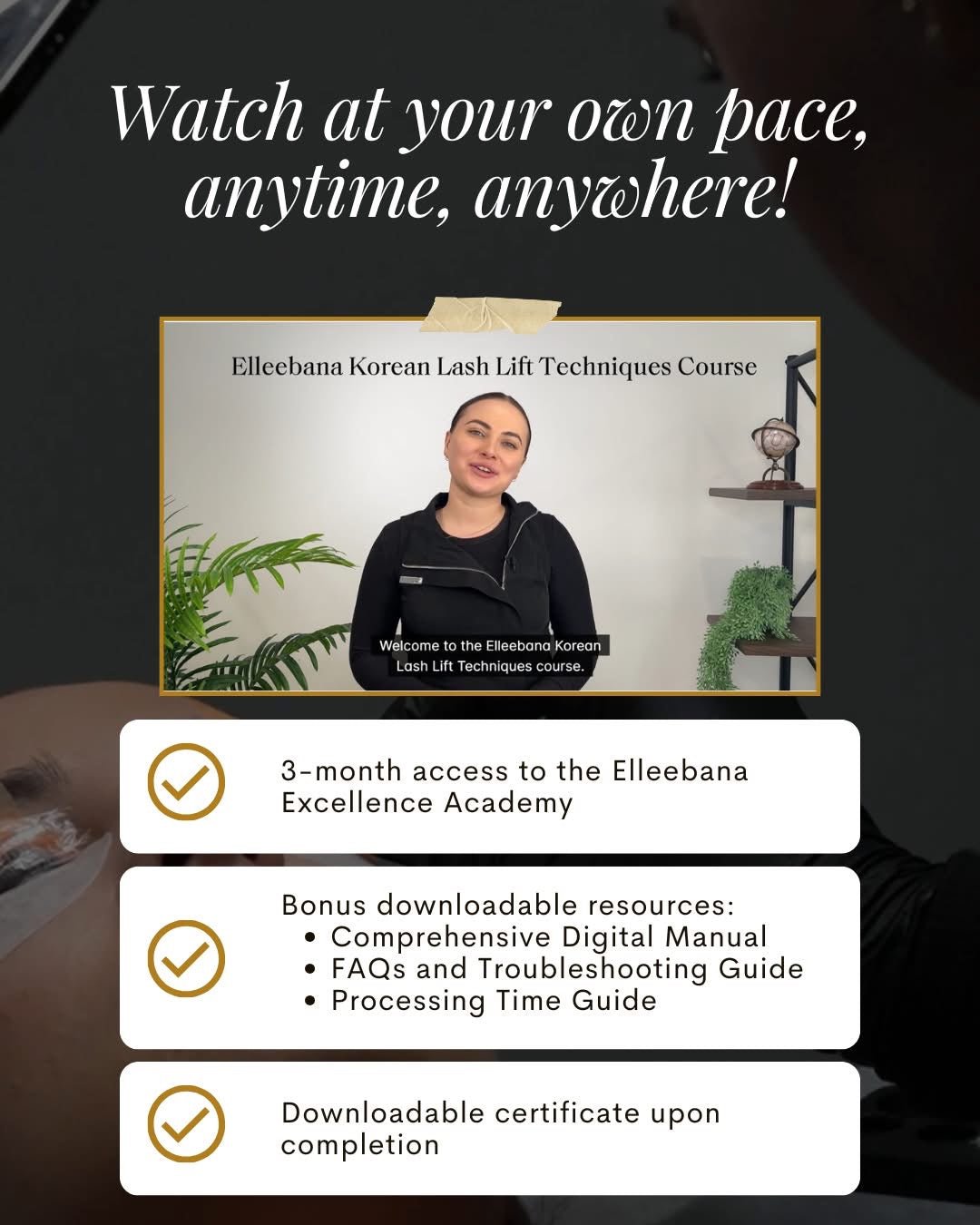 Online – Elleeplex Lash Lamination Conversion & Korean Lash Lift Techniques Bundle - Shannon Boyle