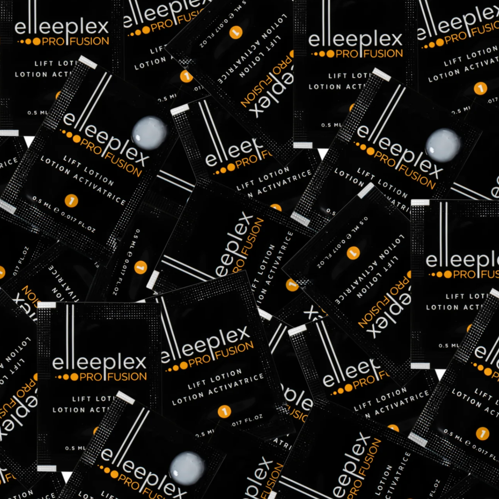 Elleeplex Profusion Step 1 LIFT Sachets - lash and brow lamination sachets displayed in a stack.