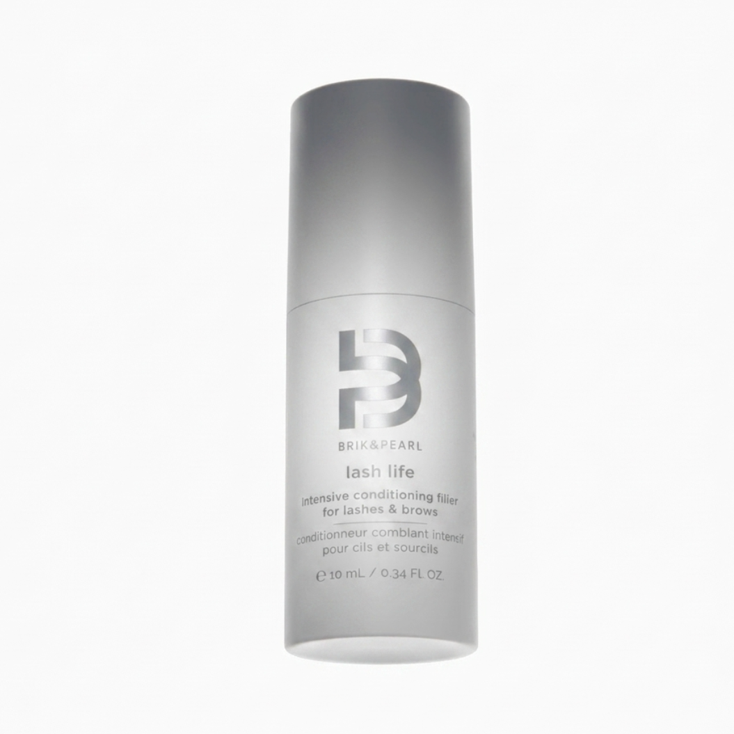 A 10 ml bottle of Brik & Pearl Lash Life Intensive Conditioning Filler.